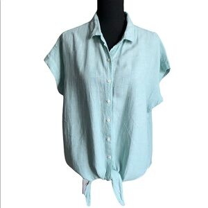 Weatherproof Vintage Women’s Light Blue Button Down Blouse Size Medium